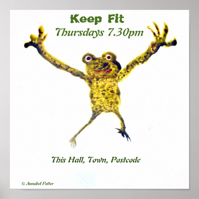 Frog Leaping, Dancing Art Poster (Front)