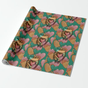 Frog Love cute hearts designs I love froggys Wrapping Paper
