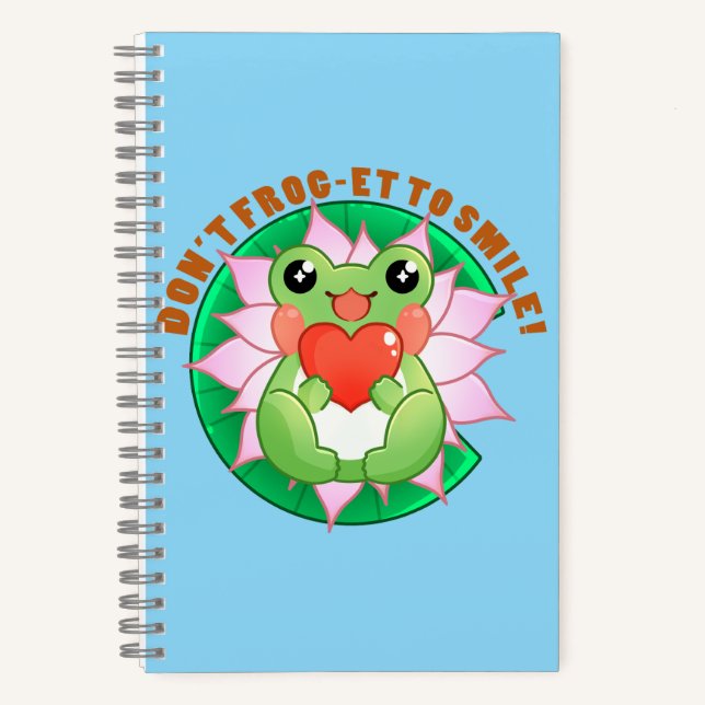 Frog Love – Cute Motivational Art Notebook (Front)