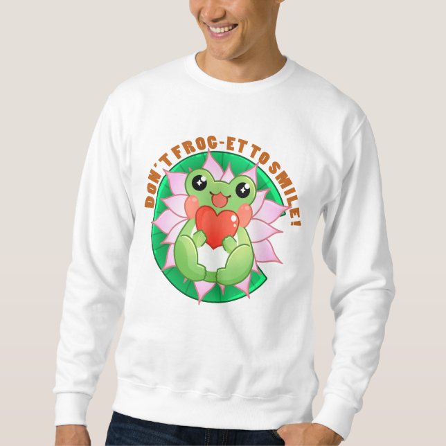 Frog Love – Cute Motivational Art Sweatshirt (Front)