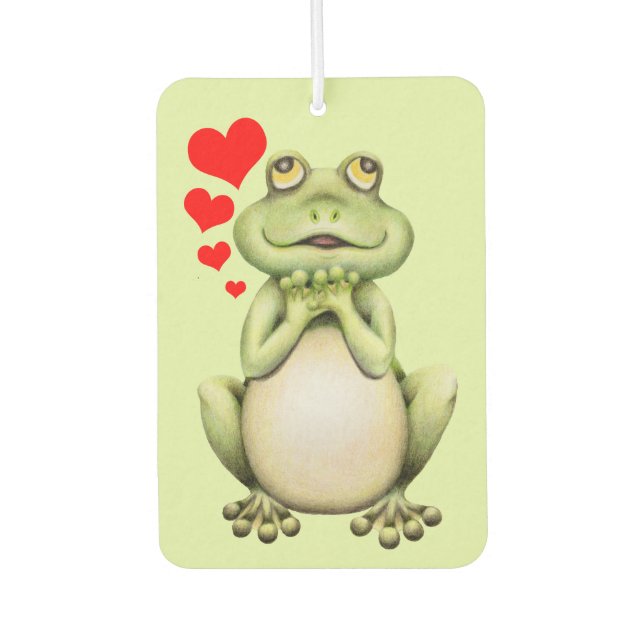 Frog Love Drawing Car Air Freshener (Front)