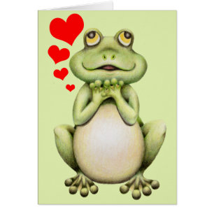 Frog Love Drawing Valentine's Day Card