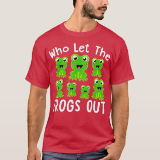 Frog Lover WHO LET THE FROGS OUT Boys Girls Kids F T-Shirt