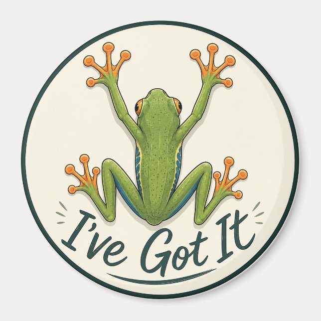 Frog Lover's "I've Got It' Round  Magnet (Front)