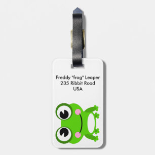 Frog Luggage Tag with Leather Strap