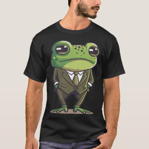 Frog man, mr frog, frog in suit, serious frog, fun T-Shirt