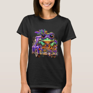 Frog Mardi Gras Truck Nola Cute Kids Boys Girls Wo T-Shirt