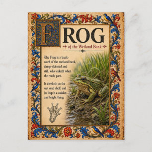 Frog, Mediaeval Bestiary Art Postcard