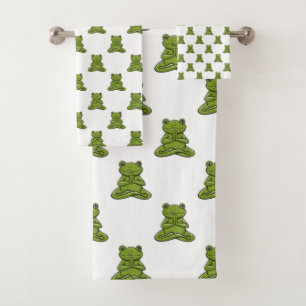 Frog Meditating Bath Towel Set