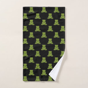 Frog Meditating Hand Towel