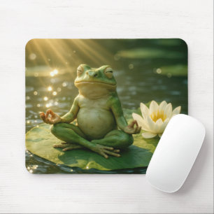 Frog Meditating On a Lily Pad Mouse Mat