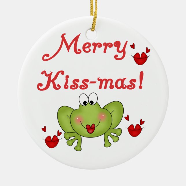 Frog Merry Kiss-mas Ornament (Front)