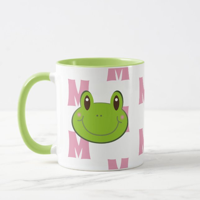 Frog Monogram Pattern Mug (Left)