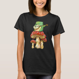 Frog Mushroom Aesthetic Guitar Goblincore Natur Ma T-Shirt