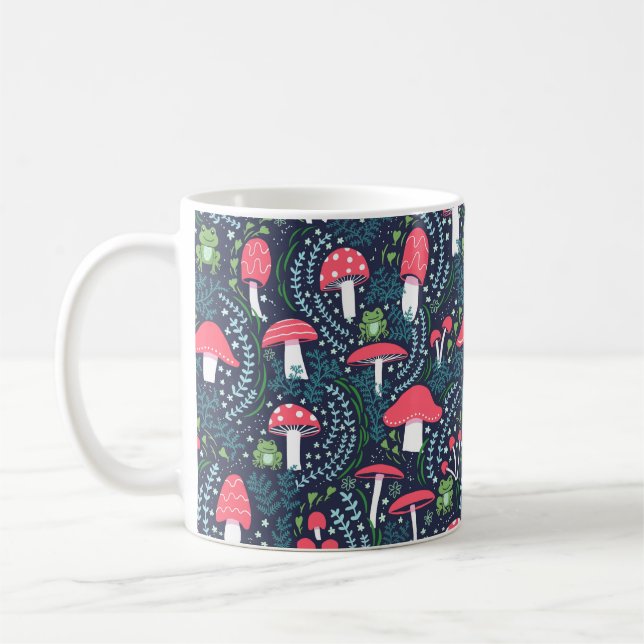 Frog, Mushroom and Toadstool Woodland Mug (Left)