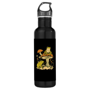 Frog Mushroom Cottagecore Aesthetic Goblincore Cut 710 Ml Water Bottle