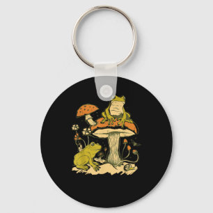 Frog Mushroom Cottagecore Aesthetic Goblincore Cut Key Ring