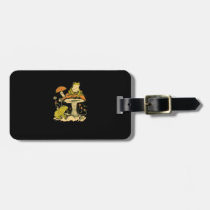 Frog Mushroom Cottagecore Aesthetic Goblincore Cut Luggage Tag