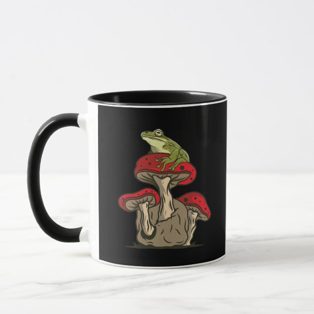 Frog  Mushroom Cottagecore Classic Mug (Left)