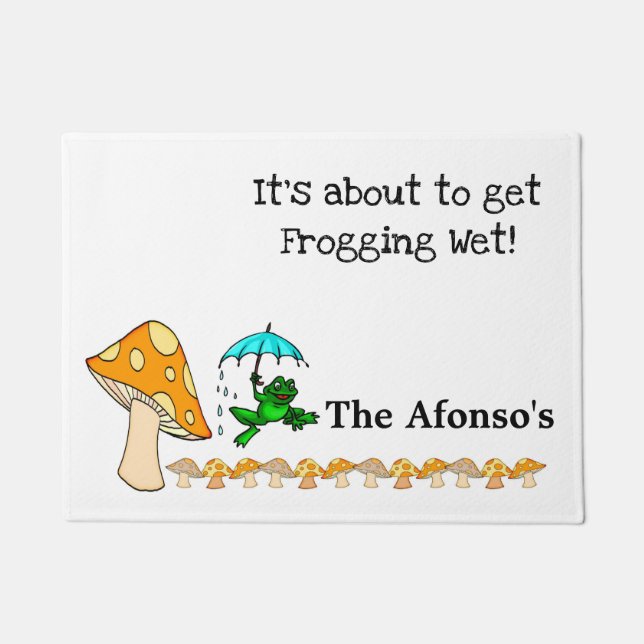 Frog, Mushroom Door Mat (Front)
