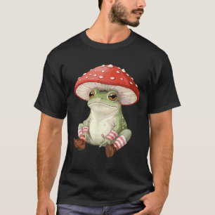 Frog Mushroom Forest Nature Aesthetic Cottagecore  T-Shirt