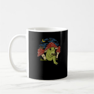 Frog Mushroom Hat Reading Book - Cottagecore Gobli Coffee Mug