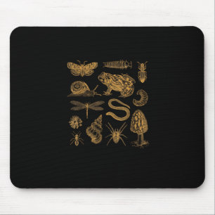 Frog Mushroom Moth Vintage Lover Goblincore Aesthe Mouse Mat
