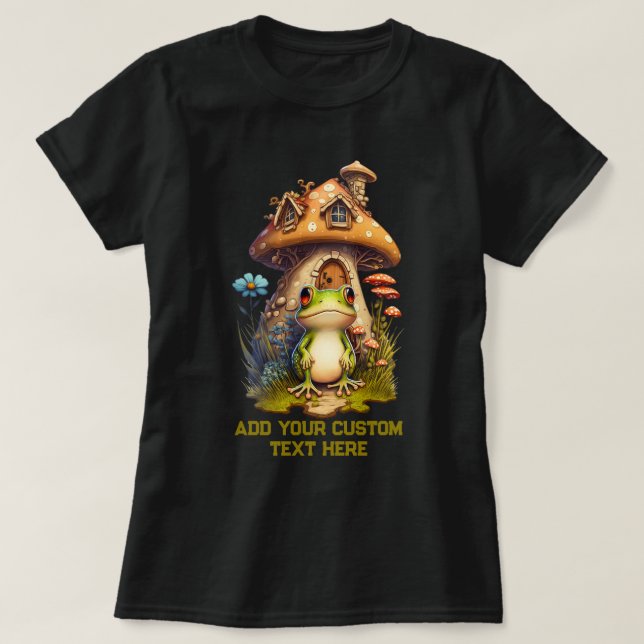 Frog Mushroom Wildfower forest Toad, Frog Lover T-Shirt (Design Front)