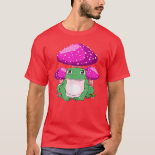 Frog Mushrooms Fairy Dust Stars Goblincore Cottage T-Shirt