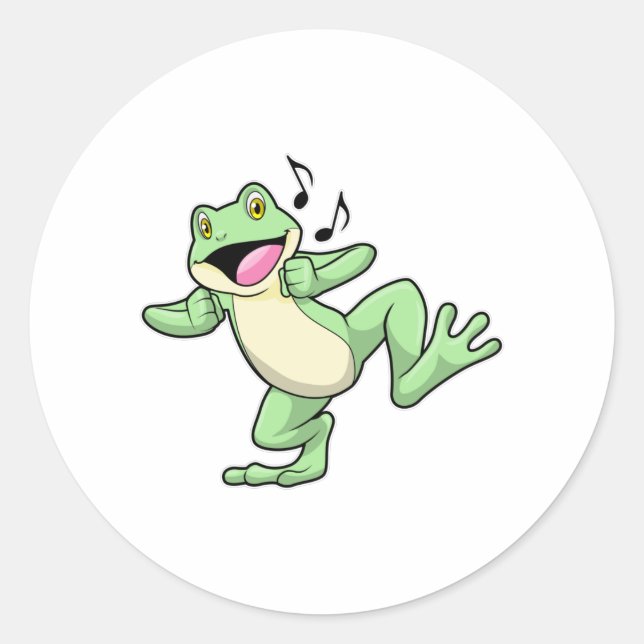 Frog Music Dance Classic Round Sticker (Front)