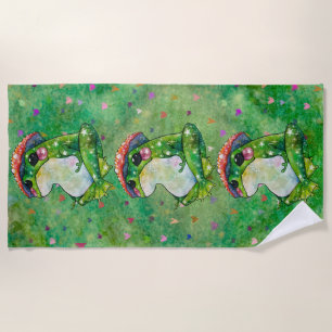 Frog named Clover Beach Towel
