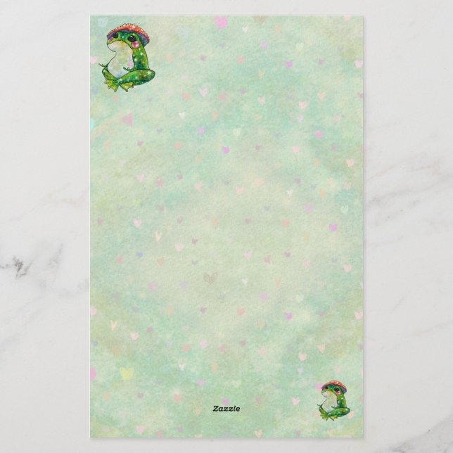 Frog named Clover Stationery (Back)