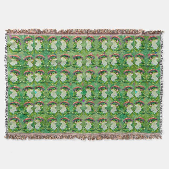 Frog named Clover Throw Blanket (Front)