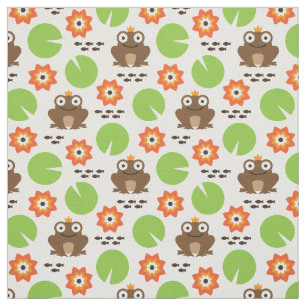 Frog & Nenuphar Seamless Pattern Fabric