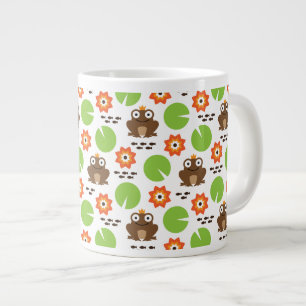Frog & Nenuphar Seamless Pattern Large Coffee Mug