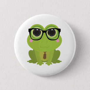 Frog Nerd 6 Cm Round Badge