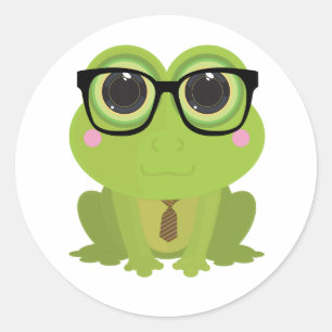 Frog Nerd   Classic Round Sticker