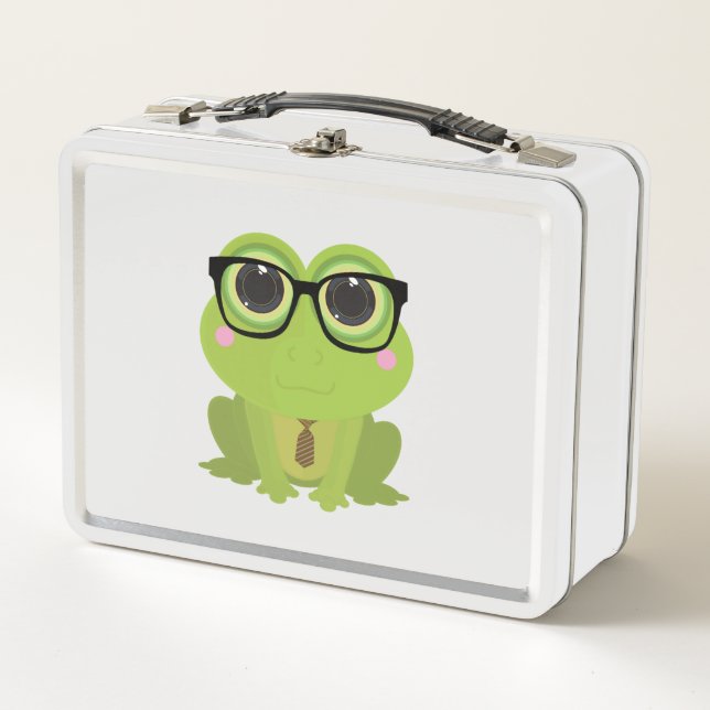 Frog Nerd  Metal Lunch Box (Front)