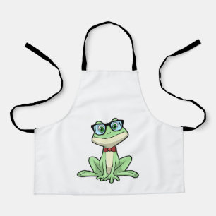Frog Nerd Student Glasses Tie Apron