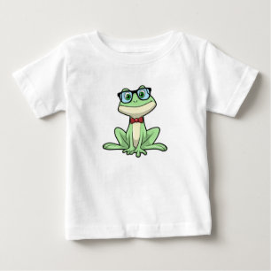 Frog Nerd Student Glasses Tie Baby T-Shirt