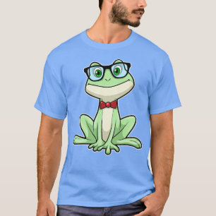 Frog Nerd Student Glasses Tie T-Shirt
