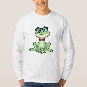 Frog Nerd Student Glasses Tie T-Shirt