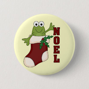 Frog Noel Holiday Tshirts and Gifts 6 Cm Round Badge