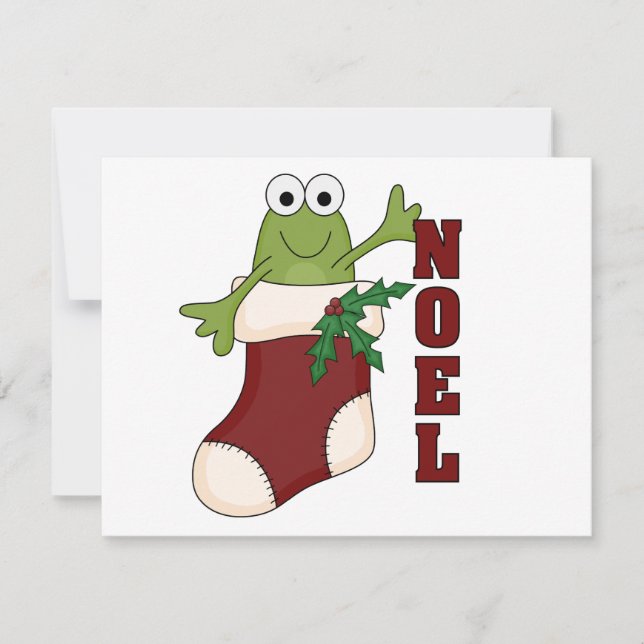Frog Noel Holiday Tshirts and Gifts Card (Front)