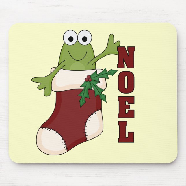 Frog Noel Holiday Tshirts and Gifts Mouse Mat (Front)