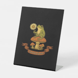 Frog Of The Garden Fairycore Cottagecore Frog And Pedestal Sign