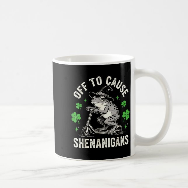 Frog off to cause shenanigans st patricks day funn coffee mug (Right)