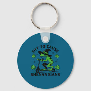 Frog off to cause shenanigans st patricks day funn key ring