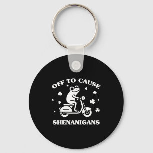 Frog off to cause shenanigans st patricks day funn key ring