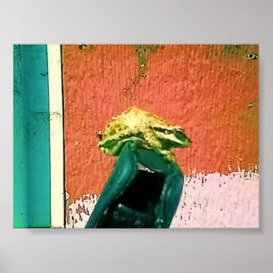 Frog On a Cell Phone Case Poster